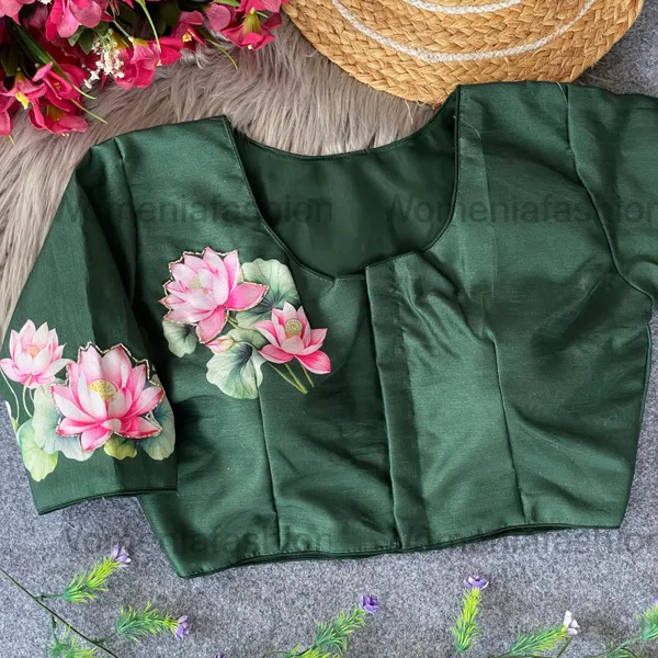 flower_green_hand_printed_handwork_blouse