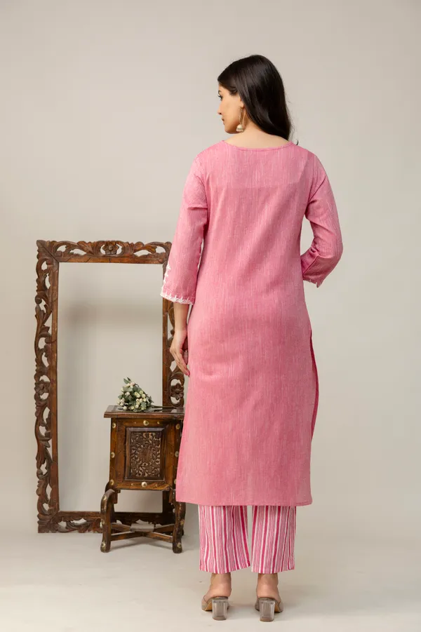Rani_Color_South_Cotton_Kurti_and_Pant_with_Dupatta_For_Women_&_Girls