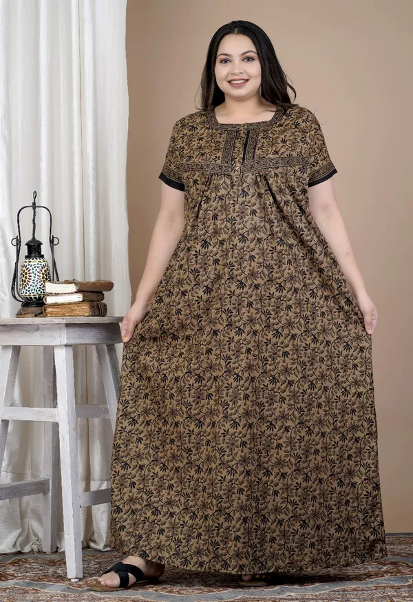 Combo_(_Pack_of_2)_Stylish_&_Elegant_Women_Nighty_(Brown_&_Blue)