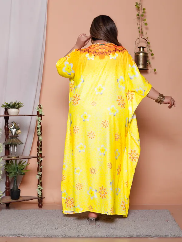 (Pack_of_2)Multicolor_(Cotton-Satin)_Flared_Sleeves_Kaftan_V-Neck_Maxi_Ethnic_Dresses