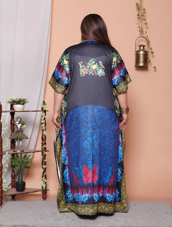 (Pack_of_2)Multicolor_(Cotton-Satin)_Flared_Sleeves_Kaftan_V-Neck_Maxi_Ethnic_Dresses