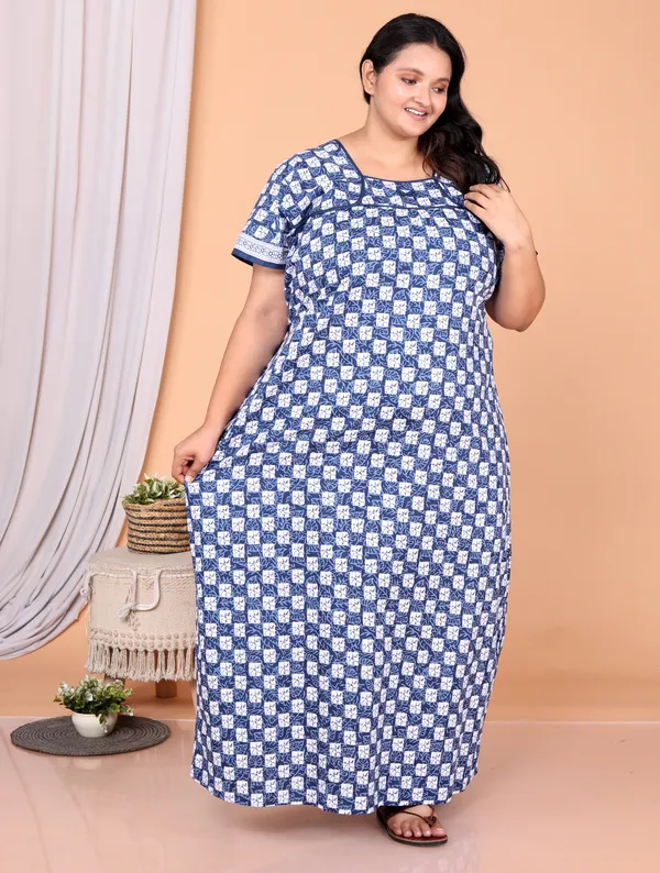 Blue_Everyday_Cotton_Maxi_Printed_Stylised_Sleeves_Nighty_For_Women