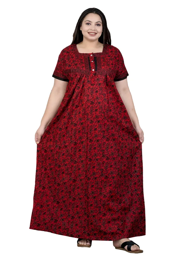 Combo_(_Pack_of_2)__(Premium)_Stylish_&_Elegant_Women_Nighty_(_RED_&_BLUE)