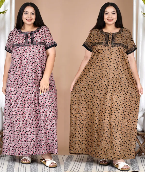 Combo_(_Pack_of_2)_Stylish_&_Elegant_Women_Nighty_(_Pink_&_Brown_)