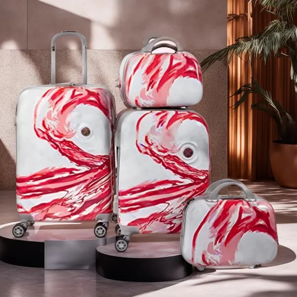 Red_2Pc_Set_Trolley_Bag_(20/24_Inch)_With_2_Pc_Vanity_Bag