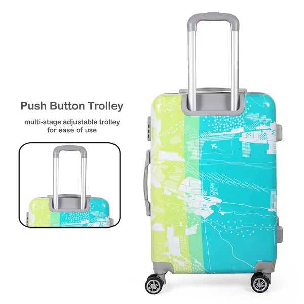 Green_2Pc_Set_Expandable_Handle_Luggage_Trolley_Bag_(24/28_inch)_with_2_Pc_Vanity_Bag