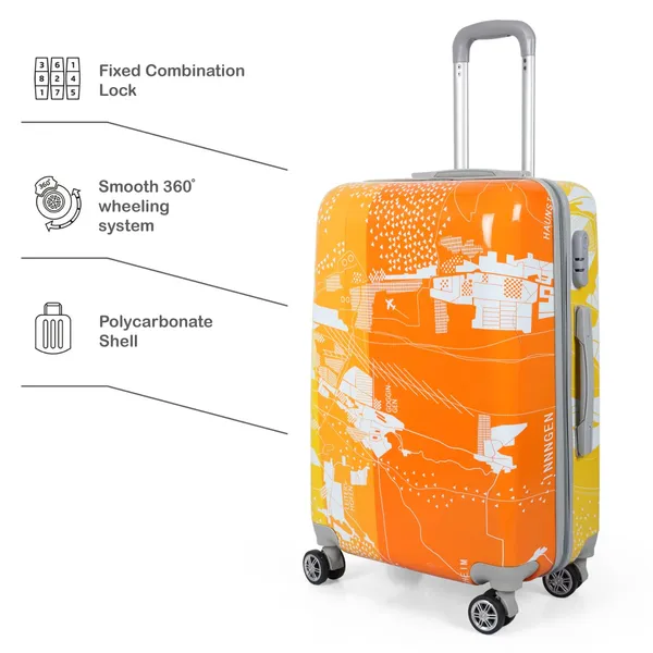 Orange_2Pc_Set_Trolley_Bag_20/28_Inch_With_1Pc_Vanity_Bag
