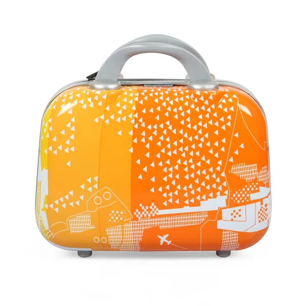 Orange_2Pc_Set_Trolley_Bag_20/28_Inch_With_1Pc_Vanity_Bag