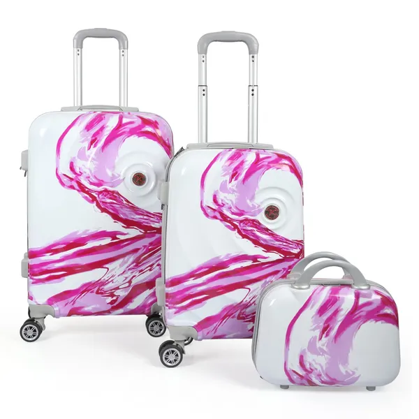 Pink_2Pc_Trolley_Bag_Set_(20/28_Inch)_With_1Pc_Vanity_Bag