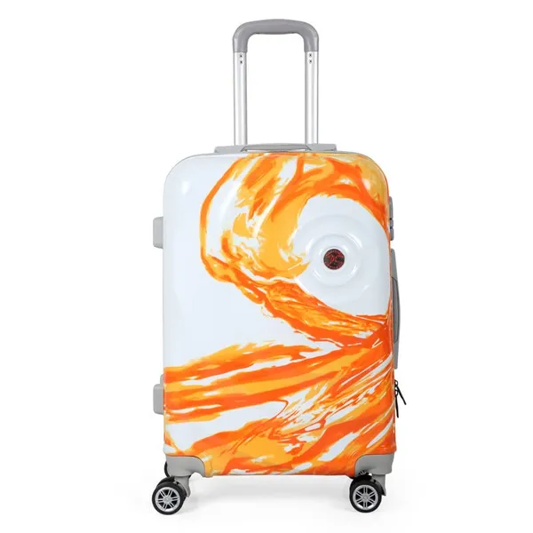 Orange_&_White_2Pc_Set_Hard_Luggage_Trolley_Bag(24/28_Inch)_With_1Pc_Vanity_Bag