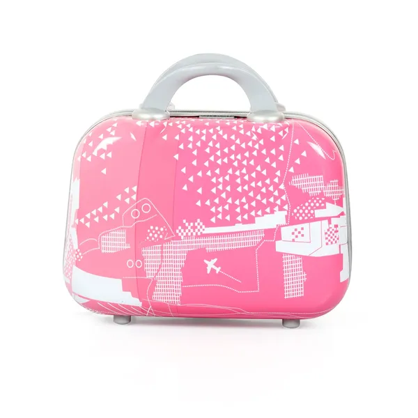 Pink_2Pc_Set_Hard_Trolley_Bag(24/28_Inch)_With_1Pc_Vanity_Bag