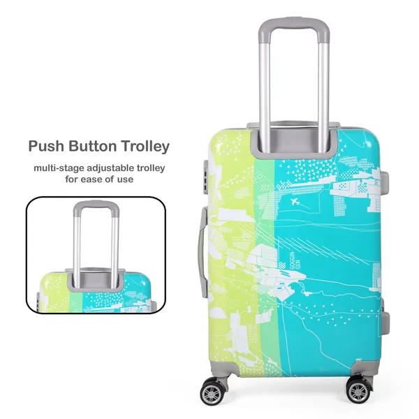 Green_2Pc_Set_Hard_Trolley_Bag(24/28_Inch)_With_1Pc_Vanity_Bag