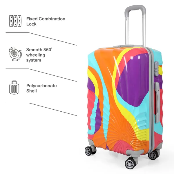 Multicolor_2Pc_Set_Hard_Trolley_Bag(24/28_Inch)_With_1Pc_Vanity_Bag