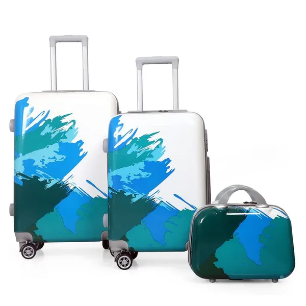 Blue,_Green_2Pc_Set_Trolley_Bag(20/24_inch)_with_1Pc_Vanity