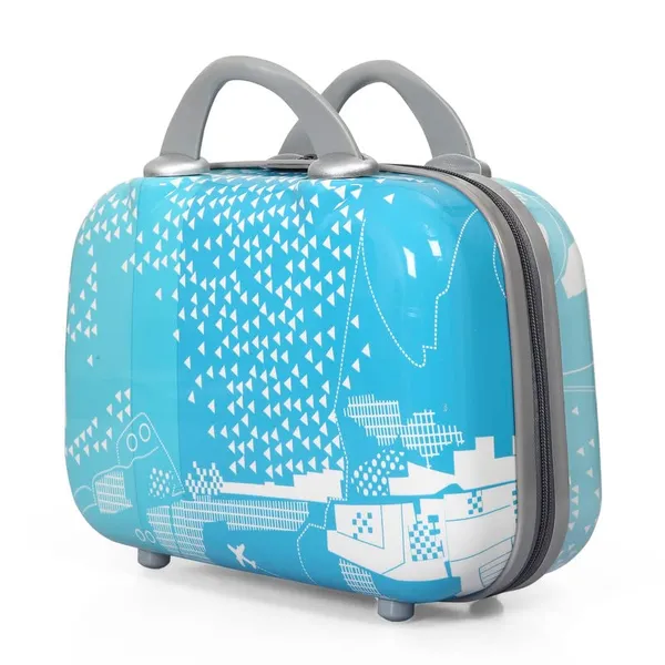 Green_Blue_2Pc_Set_Trolley_Bag(20/28_Inch)_With_1Pc_Vanity