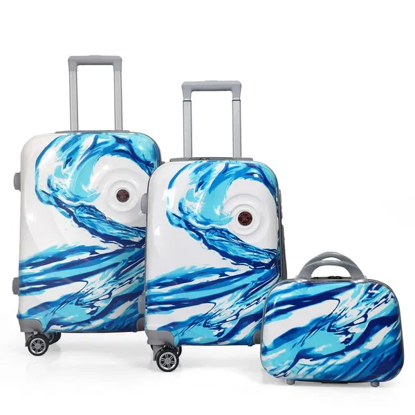 Dark_Blue_2Pc_Set_Trolley_Bag(20/28_Inch)_With_1Pc_Vanity