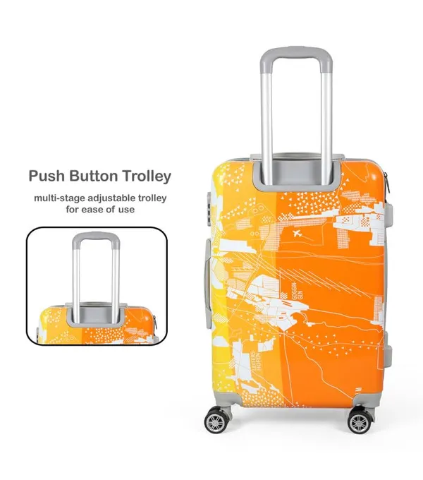 Polo_Class_2Pc_Set_Trolley_Bag(20/24_inch)-Purple_&_Orange