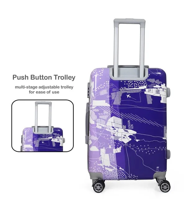 Polo_Class_2Pc_Set_Trolley_Bag(20/24_inch)-Purple_&_Orange