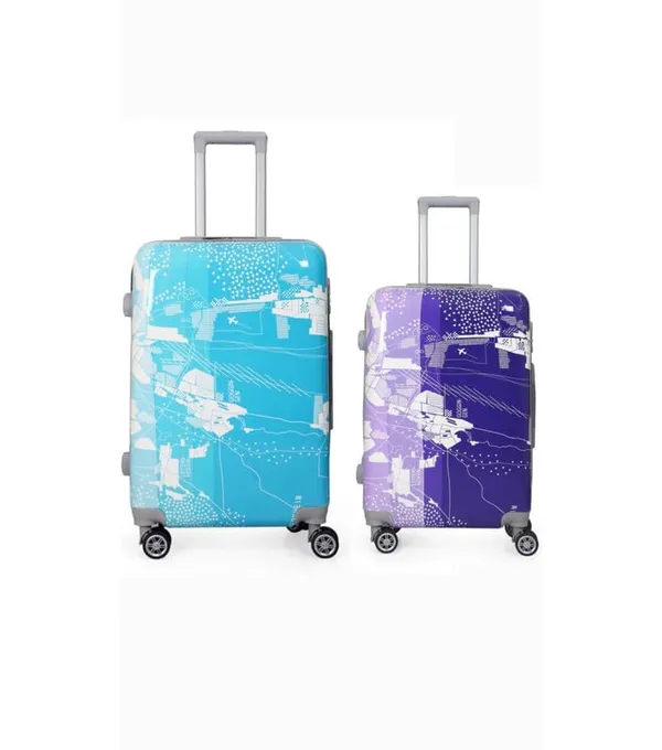 Polo_Class_2Pc_Set_Trolley_Bag(20/24_inch)-Blue_&_Purple