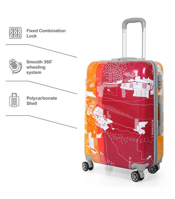 Polo_Class_2Pc_Set_Trolley_Bag(20/24_inch)-Red_&_Purple
