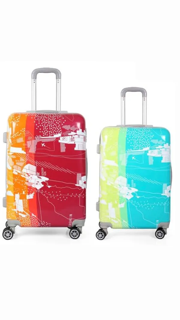 Polo_Class_2Pc_Set_Trolley_Bag(20/24_inch)-Red_&_Green