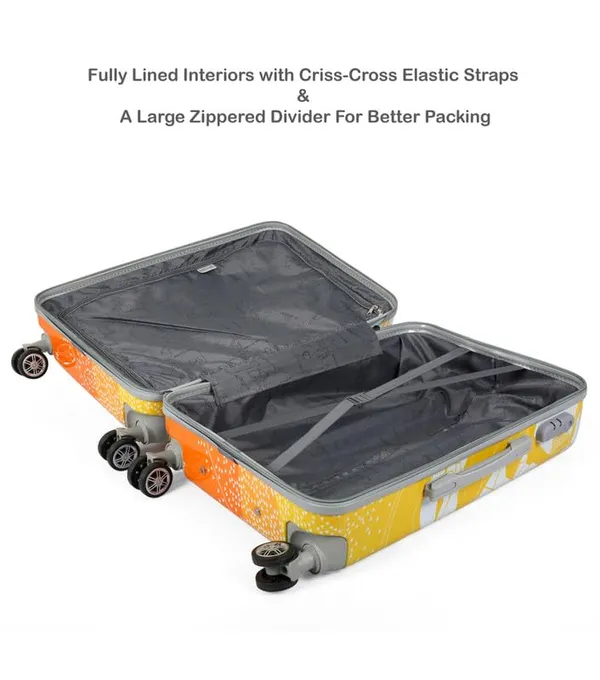 Polo_Class_2Pc_Set_Trolley_Bag(20/28_inch)-Green_&_Orange