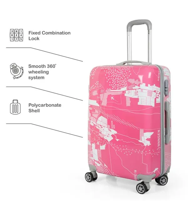 Polo_Class_2Pc_Set_Trolley_Bag_(24/28_inch)-Pink_&_Orange