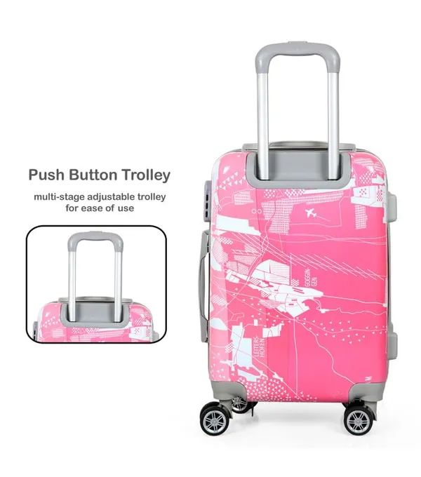 Polo_Class_2Pc_Set_Trolley_Bag_(24/28_inch)-Pink_&_Orange