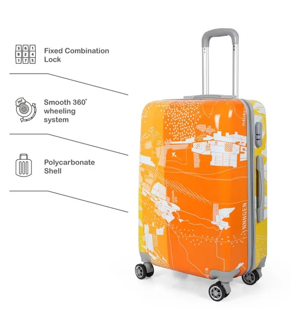 Polo_Class_2Pc_Set_Trolley_Bag_(24/28_inch)-Green_&_Orange