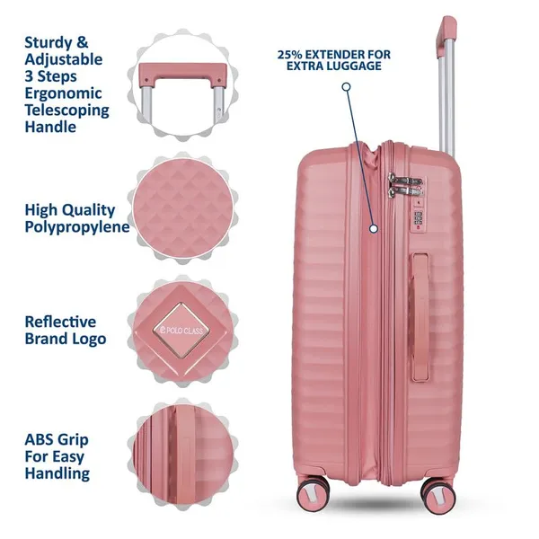 Polo_Class_2Pc_Set_Trolley_Bags_(20/24_inch)_-_Pink