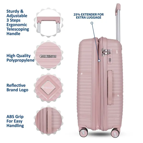 Polo_Class_2Pc_Set_Trolley_Bags_(20/24_inch)_-_Pink