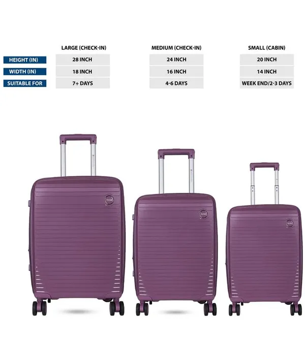 Polo_Class_3Pc_Set_Trolley_(20/24/28_inch)_-Purple