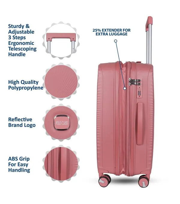 Polo_Class_3Pc_Set_Trolley_(20/24/28_inch)_-Pink