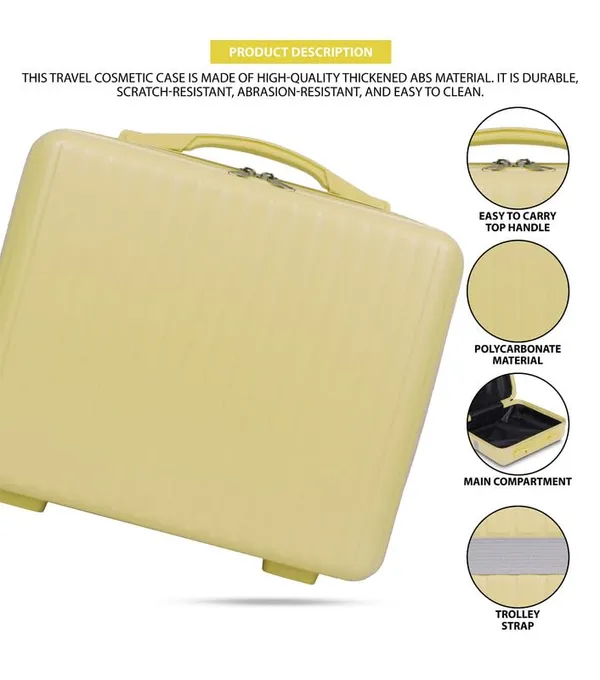 Yellow_Large_Capacity_Vanity_Bag_|_Waterproof_Vanity_Case_|_Polycarbonate_Cosmetic_Organizer_With_Inner_Pockets_&_Durable_Zipper_For_Travel-Yellow