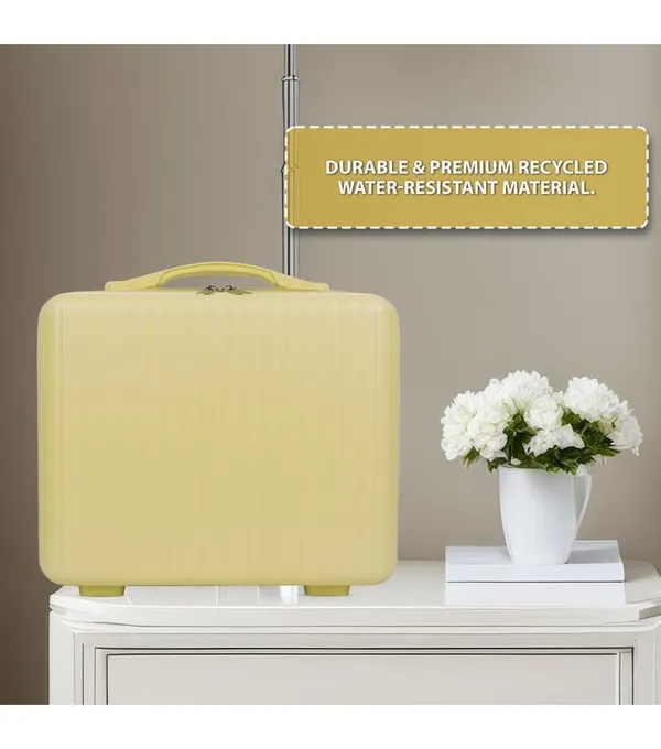 Yellow_Large_Capacity_Vanity_Bag_|_Waterproof_Vanity_Case_|_Polycarbonate_Cosmetic_Organizer_With_Inner_Pockets_&_Durable_Zipper_For_Travel-Yellow