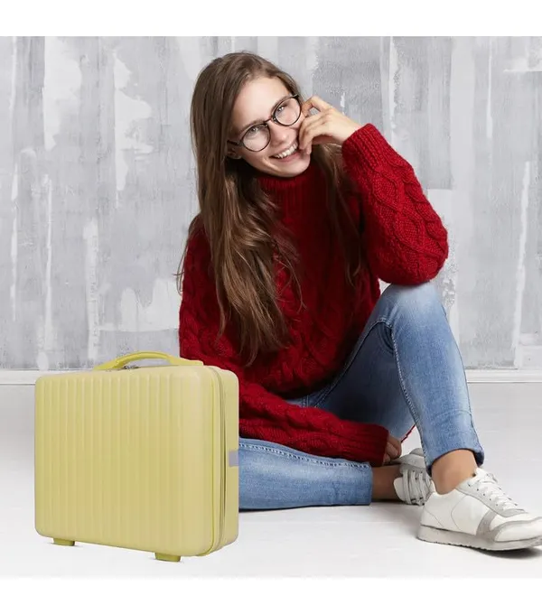 Yellow_Large_Capacity_Vanity_Bag_|_Waterproof_Vanity_Case_|_Polycarbonate_Cosmetic_Organizer_With_Inner_Pockets_&_Durable_Zipper_For_Travel-Yellow
