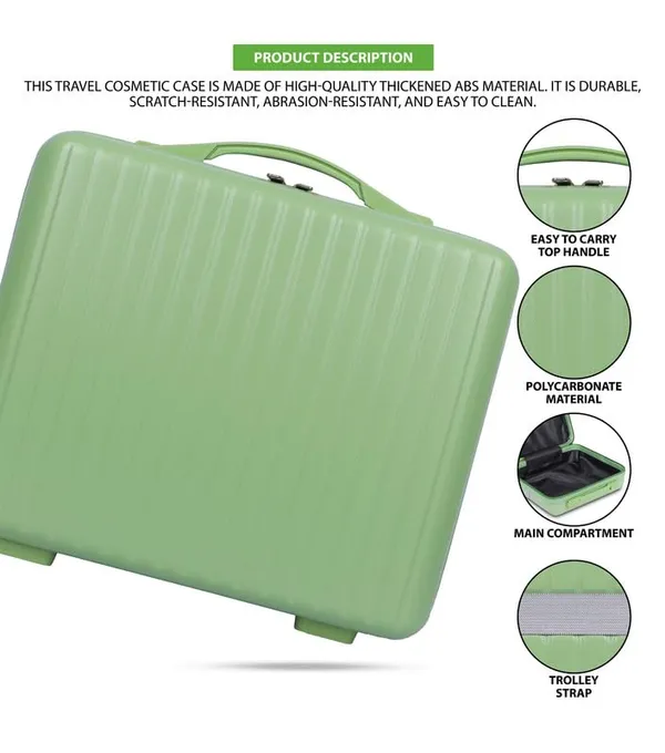 Green_Large_Capacity_Vanity_Bag_|_Waterproof_Vanity_Case_|_Polycarbonate_Cosmetic_Organizer_With_Inner_Pockets_&_Durable_Zipper_For_Travel-Green