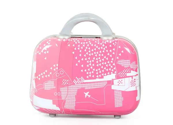 Pink_2Pc_Set_Hard_Luggage_Trolley_Bag_(20/24_Inch)_With_2_Pc_Vanity