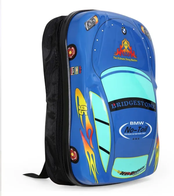 Multicolor_Blue_Printed_Car_Kids_Bag