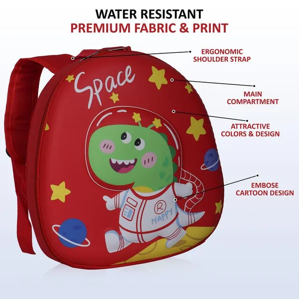 Space_Dinosaur_Dark_Red_Fancy_Kids_backpack