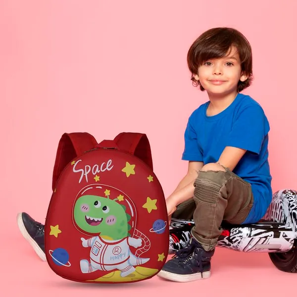 Space_Dinosaur_Dark_Red_Fancy_Kids_backpack