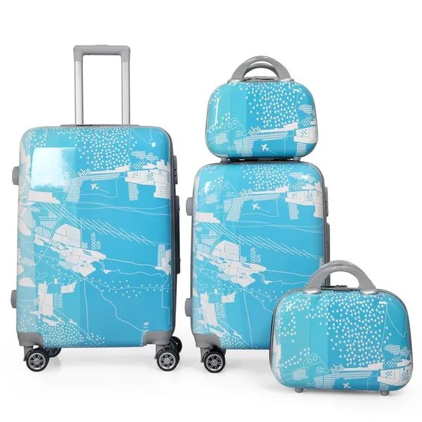 White_&_Blue_2Pc_Set_Trolley_Bag_With_2Pc_Vanity