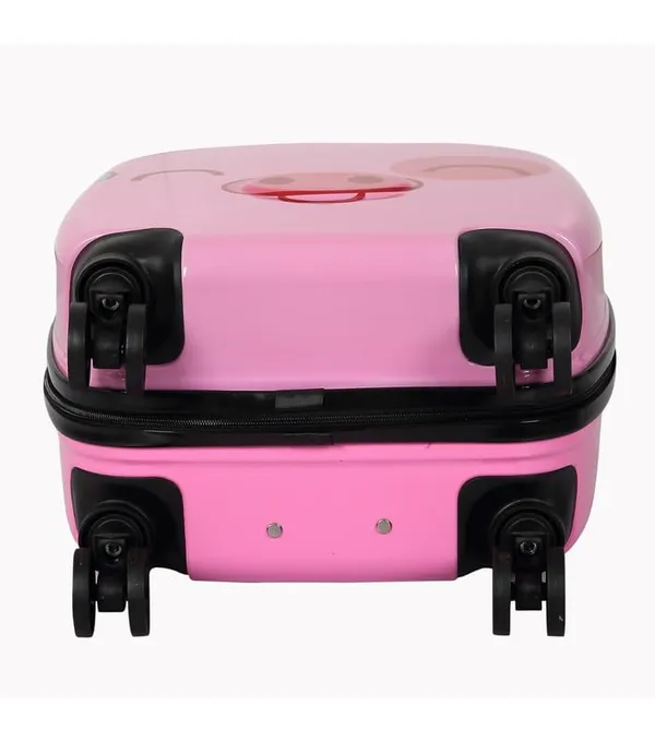 Pink_Cute_Pig_Hard-Sided_Polycarbonate_Kids_Trolley_Bag_-18_Inches