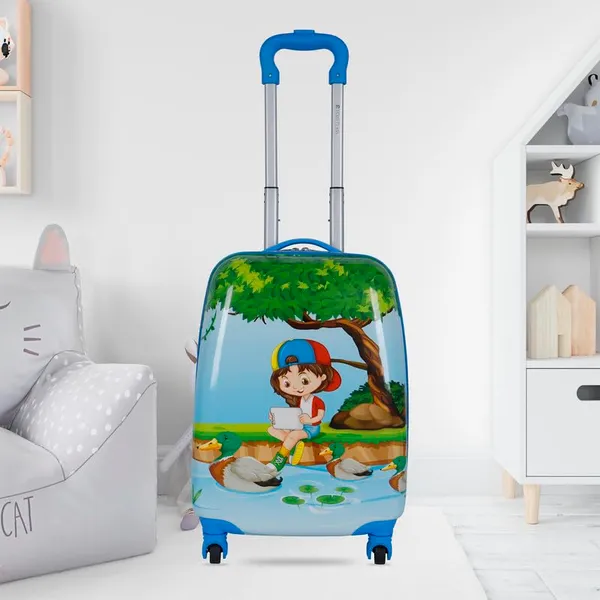 Light_Blue_Grey_Kids_Trolley_Bag_18_Inch_Kids_Luggage_Bag