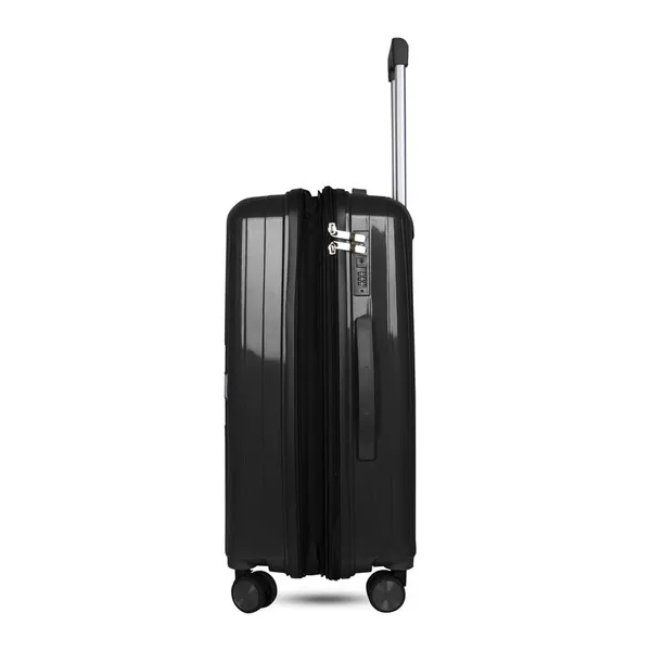 Polo_Class_3Pc_Set_Trolley_(20/24/28_inch)_with_Vanity_|_Polypropylene_Material_|_360-Degree_Rotating_Wheels_Black