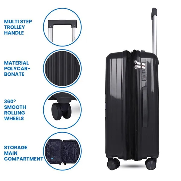 Polo_Class_3Pc_Set_Trolley_(20/24/28_inch)_with_Vanity_|_Polypropylene_Material_|_360-Degree_Rotating_Wheels_Brown