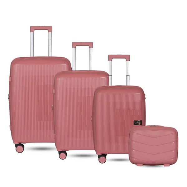 Polo_Class_3Pc_Set_Trolley_(20/24/28_inch)_with_Vanity_|_Polypropylene_Material_|_360-Degree_Rotating_Wheels_Rose_Gold