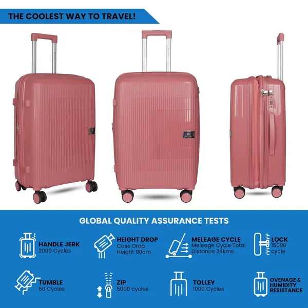 Polo_Class_3Pc_Set_Trolley_(20/24/28_inch)_with_Vanity_|_Polypropylene_Material_|_360-Degree_Rotating_Wheels_Rose_Gold