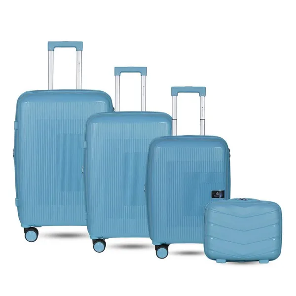 Polo_Class_3Pc_Set_Trolley_(20/24/28_inch)_with_Vanity_|_Polypropylene_Material_|_360-Degree_Rotating_Wheels_SEA_Green