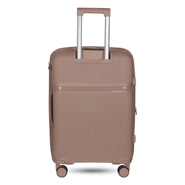 Polo_Class_3Pc_Set_Trolley_(20/24/28_inch)_with_Vanity_|_Polypropylene_Material_|_360-Degree_Rotating_Wheels_Beige